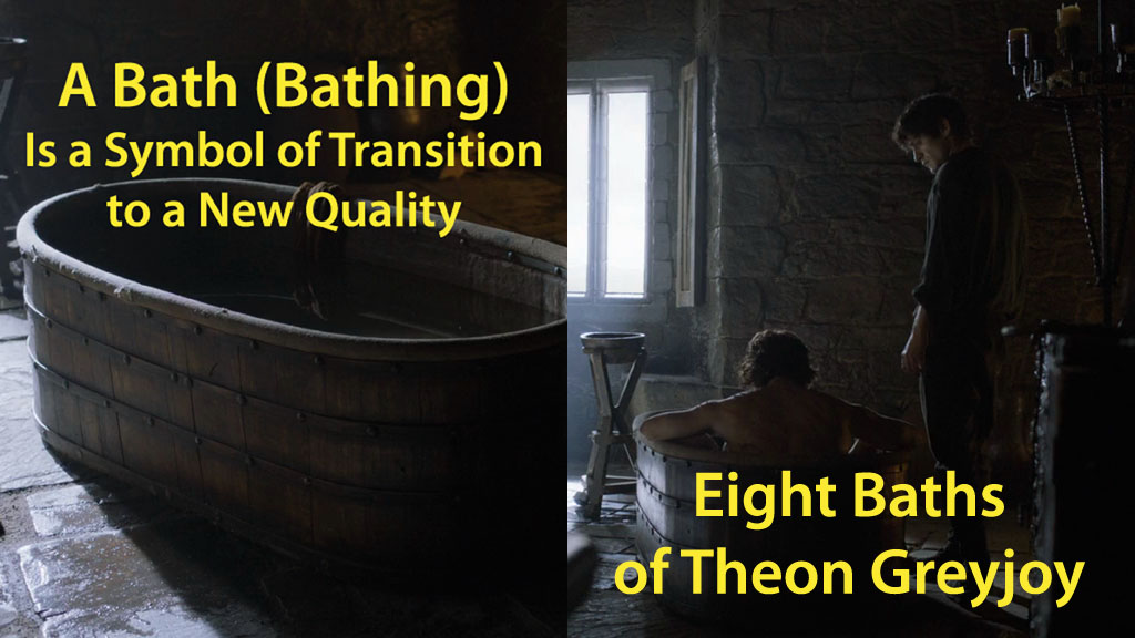 Значок видео Eight Baths of Theon Greyjoy. A Bath (Bathing) Is a Symbol of Transition to a New Quality